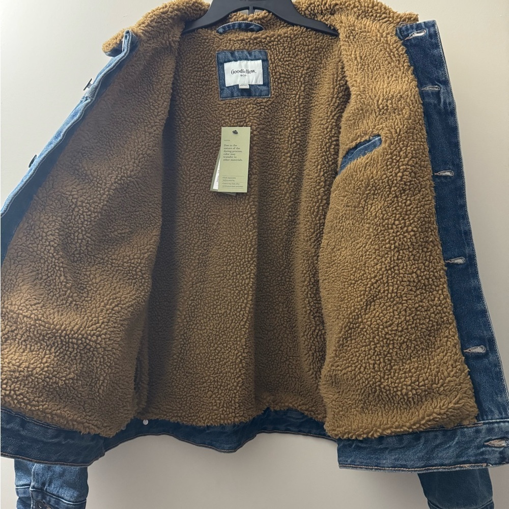 Goodfellow & Co Denim Jacket with Brown Sherpa Lining - Picture 7 of 9